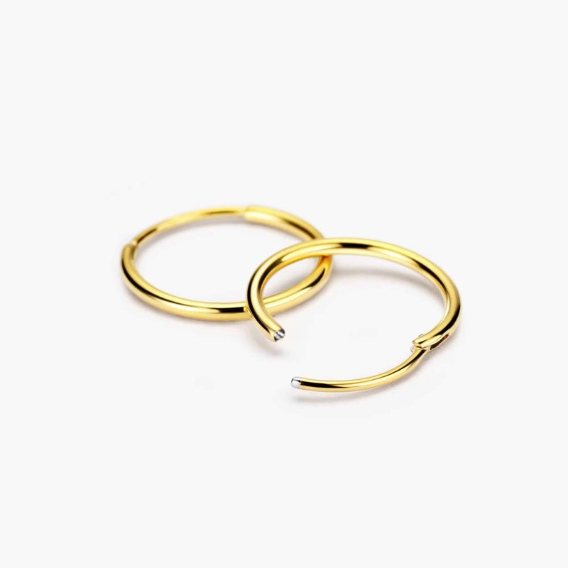FANSING Earrings for Women Hoop Earrings Trendy Cartilage Earring Hoop Surgical Steel Earrings for Men 18k Gold-plated 10mm - Image 4